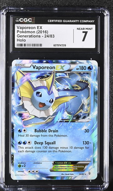2016 Pokémon Generations Vaporeon #24/83 EX Holo CGC 7