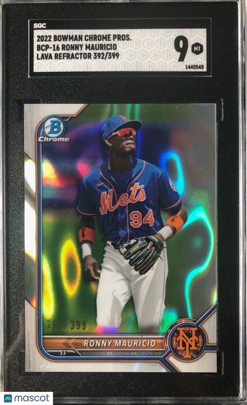 RONNY MAURICIO 2022 Bowman Chrome Pros. #BCP-16 LAVA Refractor SP #392/399 SGC 9