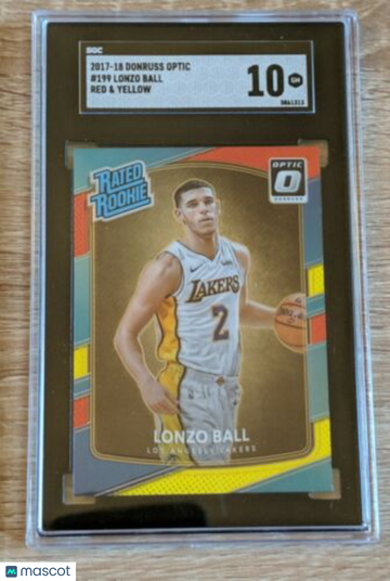 2017 DONRUSS OPTIC #199 RED YELLOW LONZO BALL ROOKIE SGC 10
