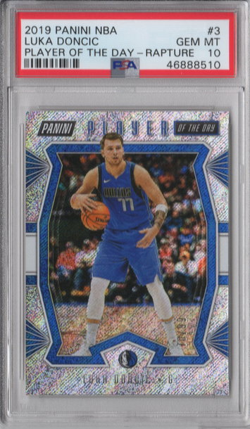 2019 Panini Luka Doncic Player Of The Day Rapture PSA 10