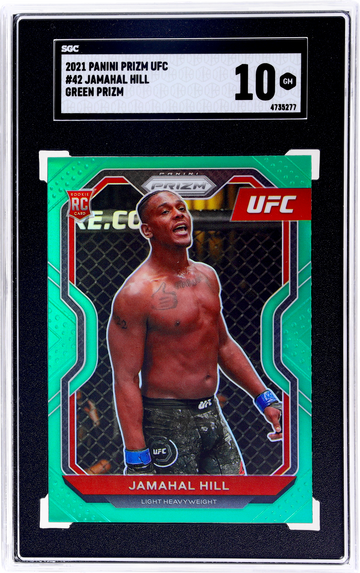 2021 Panini Prizm UFC Green Prizm Jamahal Hill #42 RC SGC 10