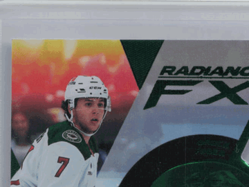 2023-24 Upper Deck SPx Radiance FX Brock Faber Minnesota Wild Green /10 Rookie Short Print Trading Card