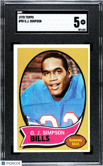 1970 Topps Oj Simpson #90 SGC 5