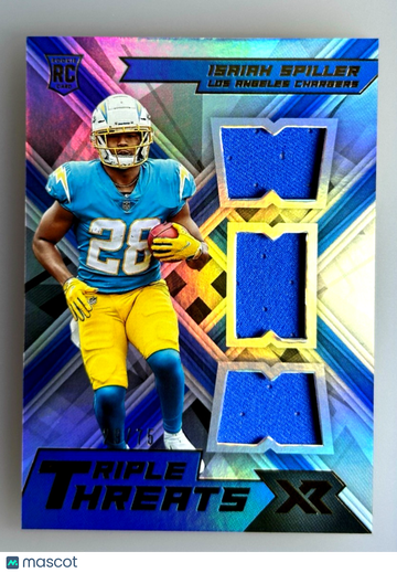 2022 Panini XR Isaiah Spiller #RTT-IS Triple Threats Relic Parallel/Variety Rookie Panini Authentic