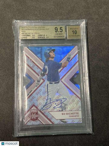 2018 Elite Extra Edition Autographs Status Die Cut Red Bo Bichette #96 /15 BGS 9.5 Auto 10
