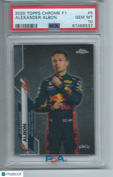 2020 Topps Chrome Formula 1 Alexander Albon #5 PSA 10