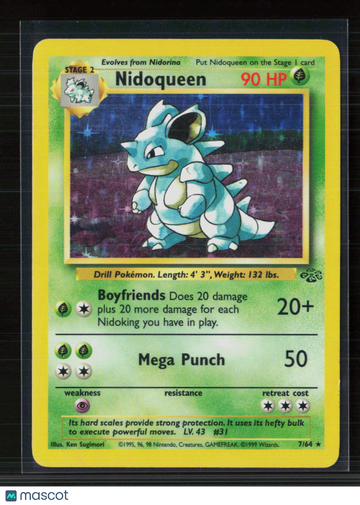 1999 Jungle Nidoqueen Holo Rare #7/64