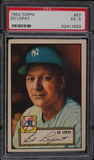 1952 Topps Baseball Ed Lopat #57 PSA 5