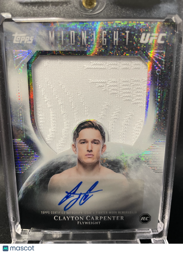 2026 Topps Midnight UFC Clayton Carpenter #RRA-CC Holographic Fighter-Worn Memorabilia RC