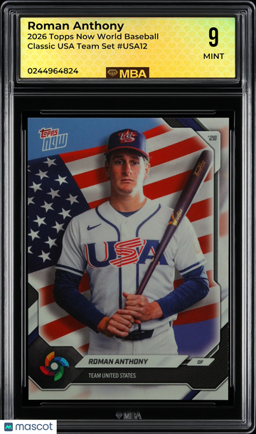 2026 Topps Now World Baseball Classic Roman Anthony #USA12 USA Team Set MBA 9