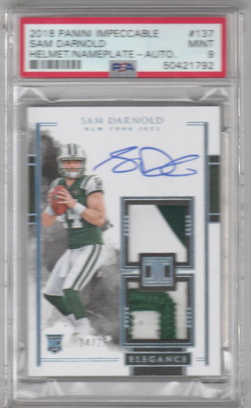 2018 Panini Impeccable Sam Darnold /25 PSA 9