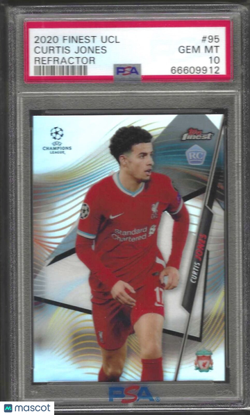 2020 Topps Finest UEFA Champions League Curtis Jones #95 Refractor PSA 10