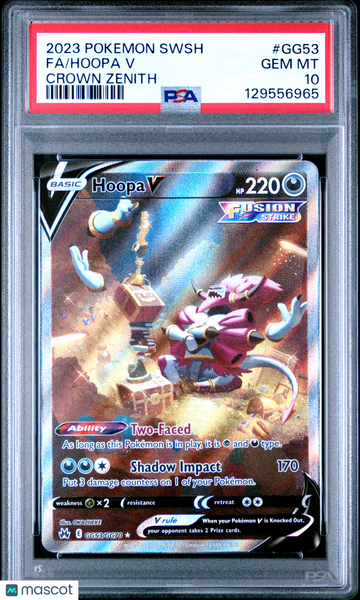 Crown Zenith: Galarian Gallery Hoopa V Holo Ultra Rare PSA 10 #GG53