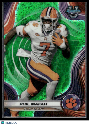 2024 Bowman University Best Phil Mafah #38 Green Mini Diamond Refractor /99 SN