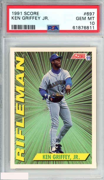 1991 SCORE KEN GRIFFEY JR  #697 SEATTLE MARINERS HOF PSA 10 GEM MT