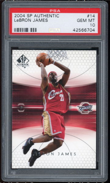 2004 SP Authentic Lebron James #14 PSA 10