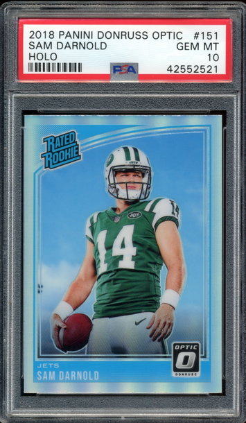 Sam Darnold 2018 Donruss Optic Football HOLO SILVER RC PSA 10
