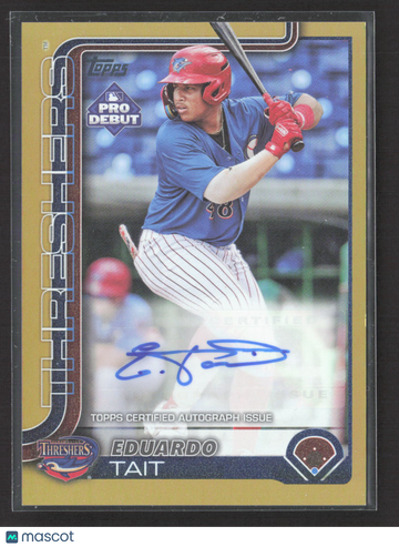 2025 Topps Pro Debut Gold Auto Eduardo Tait #PD-173 Clearwater Threshers Baseball Card