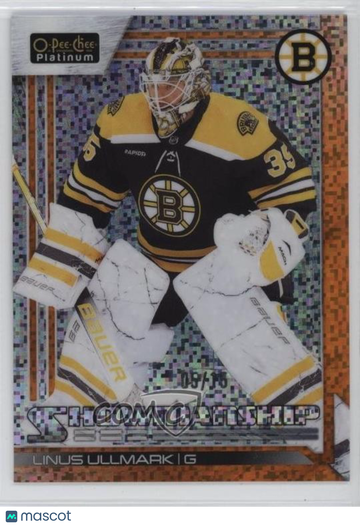 2023-24 O-Pee-Chee Platinum - Showmanship - Orange Pixel Linus Ullmark #S-12 Orange Pixel 05/15