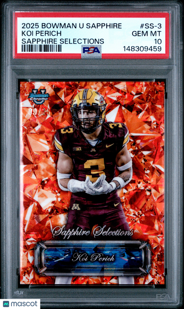 2025 Bowman Sapphire Selections Koi Perich #3 Orange Refractor /25 PSA 10