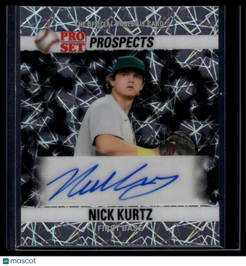 2026 Pro Set Metal - 1990 Pro Set Autographs Mini Lazer Silver Nick Kurtz #90AM-NK1 AU SN