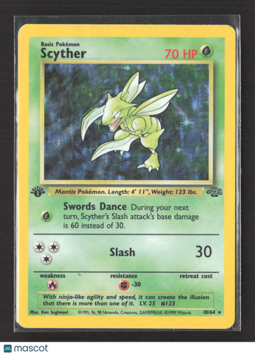 1999 Jungle Scyther Holo Rare 1st Edition #10/64
