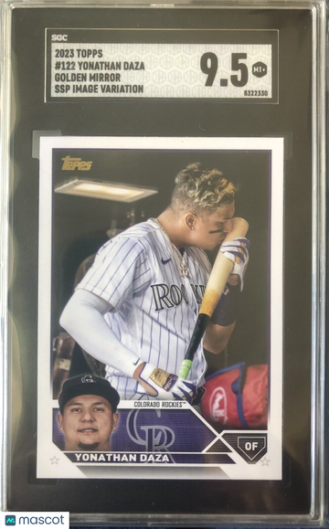 Yonathan Daza 2023 TOPPS GOLDEN MIRROR IMAGE VAR. SSP #122 ROCKIES SGC 9.5 Mint+