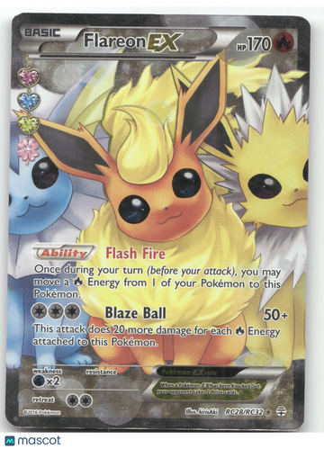 2016 Generations Flareon EX Holo Rare FA #RC28/RC32