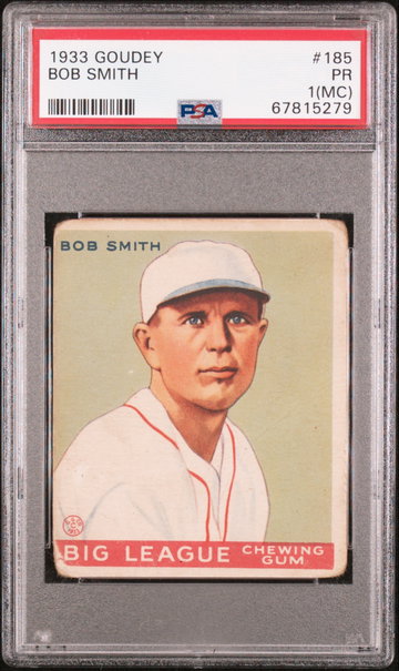 1933 Goudey Bob Smith PSA 1 Miscut Qualifier