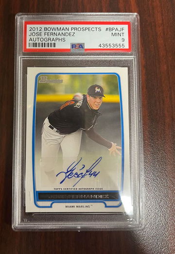 2012 Bowman Prospects Autograph Jose Fernandez PSA 9