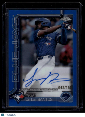 2025 Topps Chrome Luis De Los Santos #RA-LD Rookie Autographs Blue Refractors SN AU