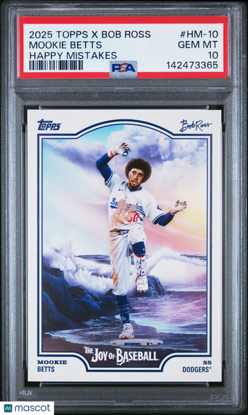 2025 Topps X Bob Ross The Joy Of Baseball Mookie Betts #HM-10 Happy Mistakes PSA 10