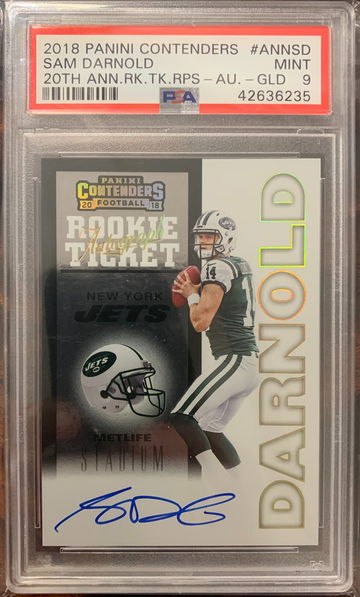 2018 Panini Contenders 20th Anniversary Gold Sam Darnold RC AUTO /10 PSA 9