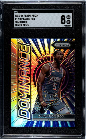 2023 Panini Prizm Dominance Silver Prizm De'Aaron Fox #17 SGC 8