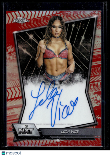 2026 Topps Chrome WWE NXT Lola Vice #NXT-LOL Red Refractor /5