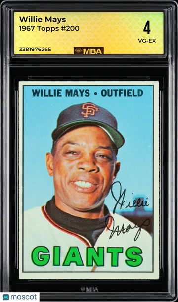 1967 Topps Willie Mays #200 MBA 4