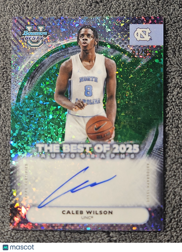 2026 Bowman University U Best Caleb Wilson #BA-CL Green Mini Diamonds Refractor /99 Autograph Auto On card Signature