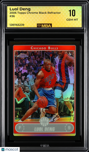 2006 Topps Chrome Luol Deng #36 Black Refractor MBA 10