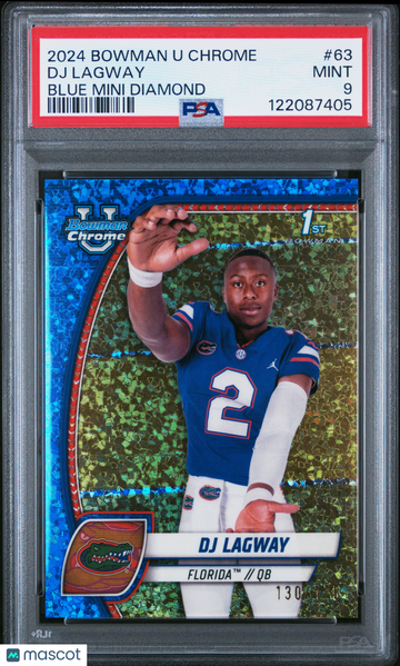 2024 Bowman University Chrome DJ Lagway #63 Blue Mini Diamond PSA 9