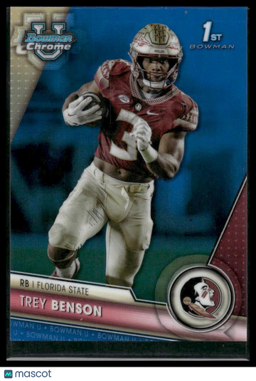 2023 Bowman University Chrome Trey Benson #5 Blue Refractor SN