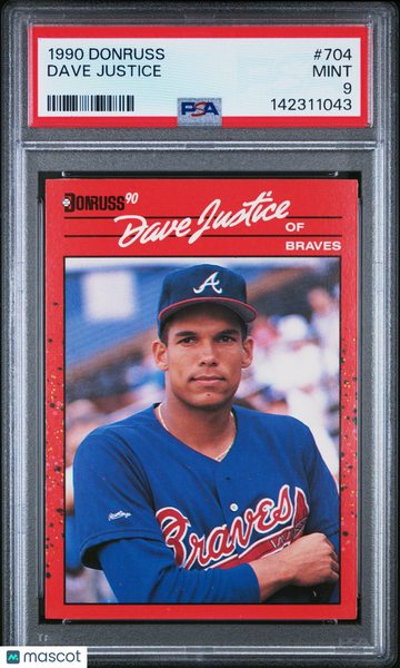 1990 Donruss Dave Justice #704 PSA 9