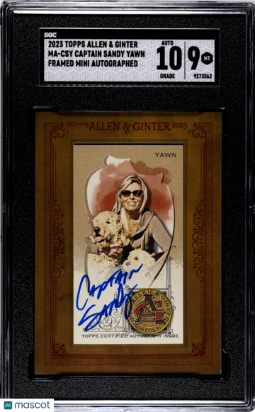 Captain Sandy Yawn 2023 Topps Allen & Ginter #MACSY-Framed Mini Autograph Auto 10 SGC 9