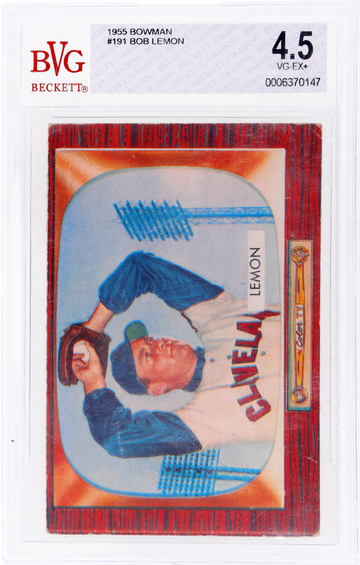 1955 Bowman #191 Bob Lemon BVG 4.5 VG-EX+