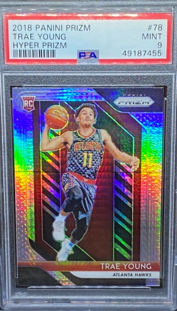 2018 Panini Prizm Trae Young Hyper Prizm RC Rookie #78 PSA 9 Mint