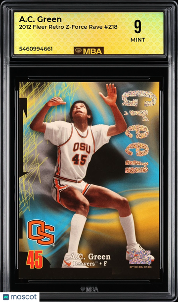 2012 Fleer Retro Z-Force Rave A.C. Green #Z18 MBA 9