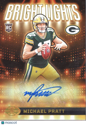 Michael Pratt 2024 Panini Illusions Bright Lights Signatures RC Auto Green Bay Packers