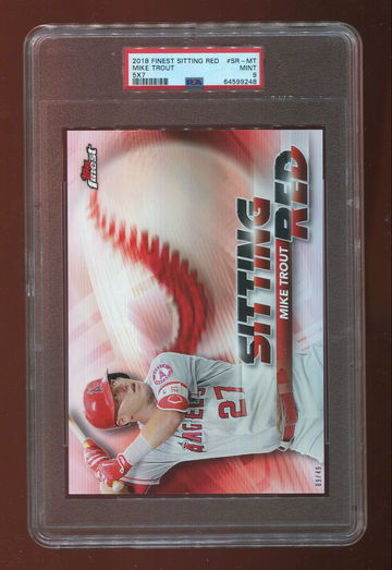 2018 Finest Sitting Red #SR-MT Mike Trout 5 x 7 SP /49 PSA 9 MINT POP 1 NONE HIGHER!
