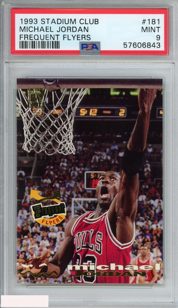 1993 STADIUM CLUB MICHAEL JORDAN #181 FREQUENT FLYERS CHICAGO BULLS PSA 9 MINT