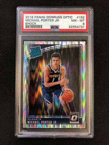 2018 Panini Donruss Optic - Michael Porter Jr - Rated Rookie Shock Prizm PSA 8