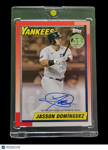 2025 Topps Baseball 1990 Topps Baseball Autograph Card Jasson Domínguez #90AS-JD Orange Border /50